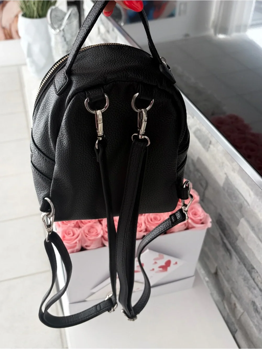 Steve Madden Black Mini Backpack